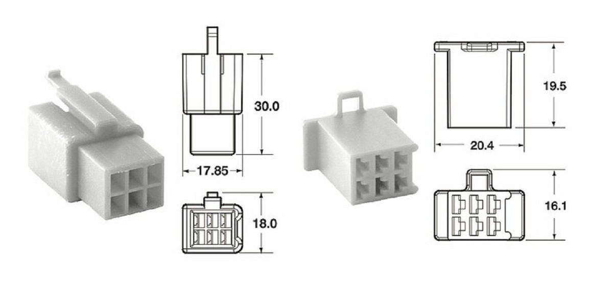 BIHR Satz Steckverbinder 110 ML OE 6-polig Ø 0,5mm²/0,85 mm² - 5 komplette Sätze BIHR Satz Steckverbinder 110 ML OE 6-polig Ø 0,5mm²/0,85 mm² - 5 komplette Sätze