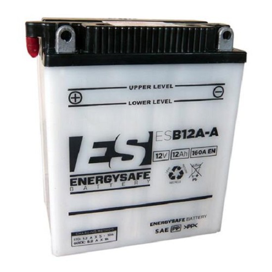 Batterie ENERGYSAFE ESB12A-A (CP) mit Säurepack 12V/12AH (10 Std.) [134x80x160] CCA=160A (2 Jahre Garantie - s. Artikeltext)