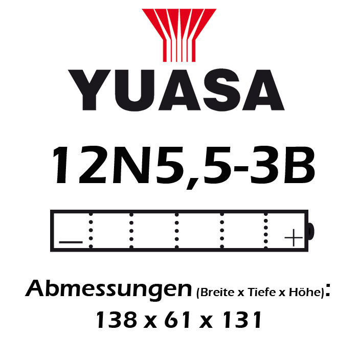 Batterie YUASA 12N5,5-3B 5,5 AH