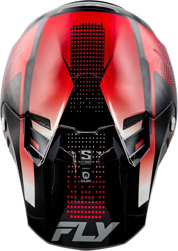 FLY RACING Formula S Carbon Protocol Helm - Schwarz Carbon/Rot