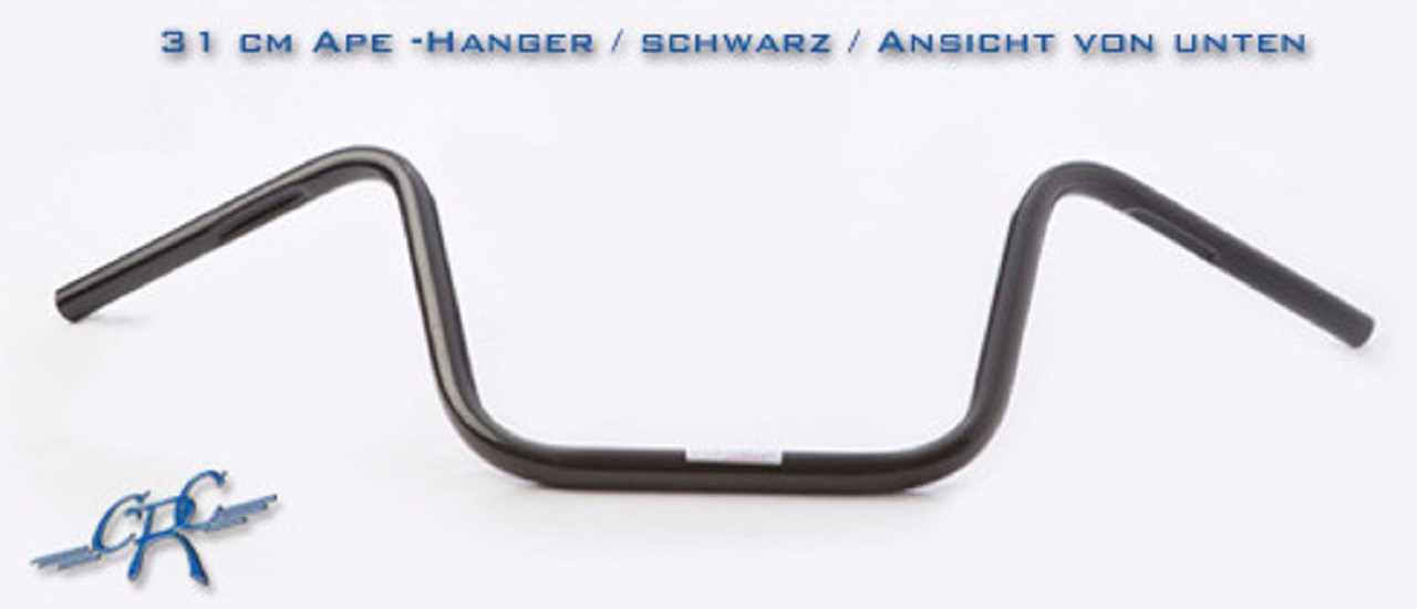 1 Zoll-Lenker Ape Hanger schwarz/Kerbe