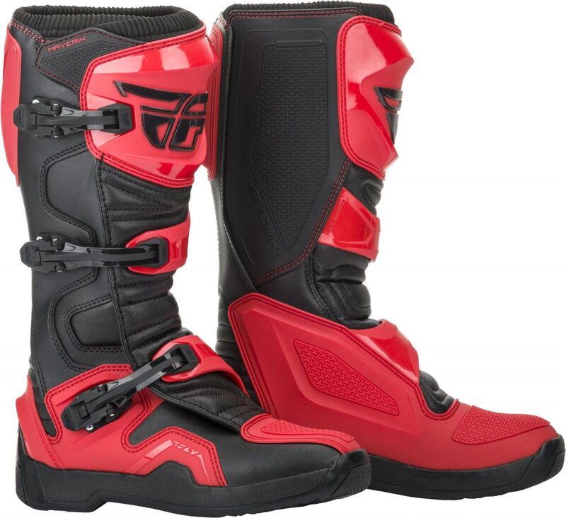 FLY RACING Maverik Boots Red/Black Sz 10 FLY RACING Maverik Stiefel - Rot/Schwarz