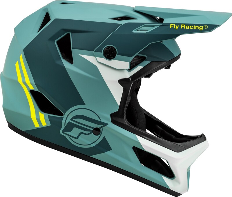 FLY RACING Rayce Fahrrad Helm - Mattblau Stone/Hi-Vis