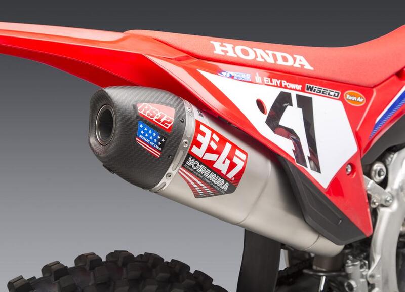 YOSHIMURA RS-12 Signature Series Schalldämpfer Edelstahl/Kohle - passend für Honda CRF250R/RX YOSHIMURA RS-12 Signature Series Schalldämpfer Edelstahl/Kohle - passend für Honda CRF250R/RX