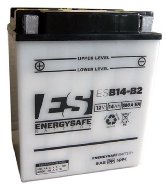Batterie ENERGYSAFE ESB14-B2 (CP) mit Säurepack 12V/14AH (10 Std.) [134x89x166] CCA=180A (2 Jahre Garantie - s. Artikeltext)