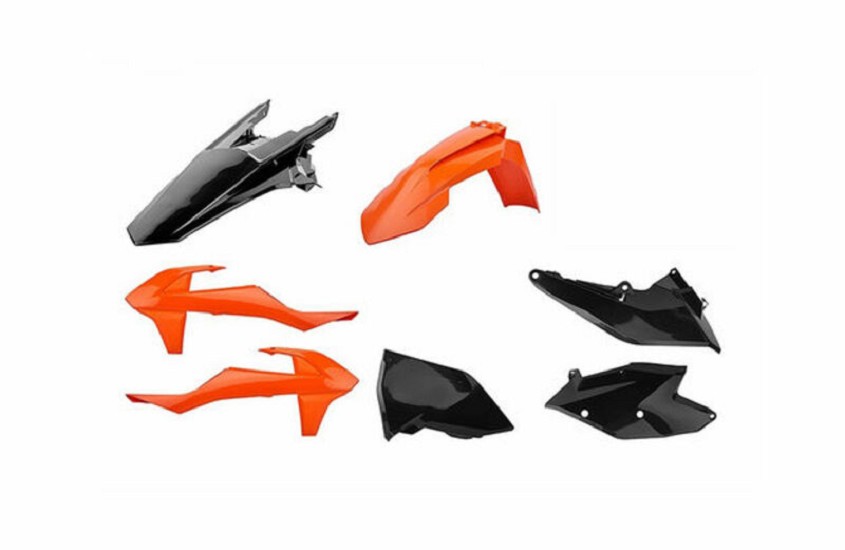POLISPORT MX Plastik-Kit orangefarben/schwarz passend für KTM SX/SX-F