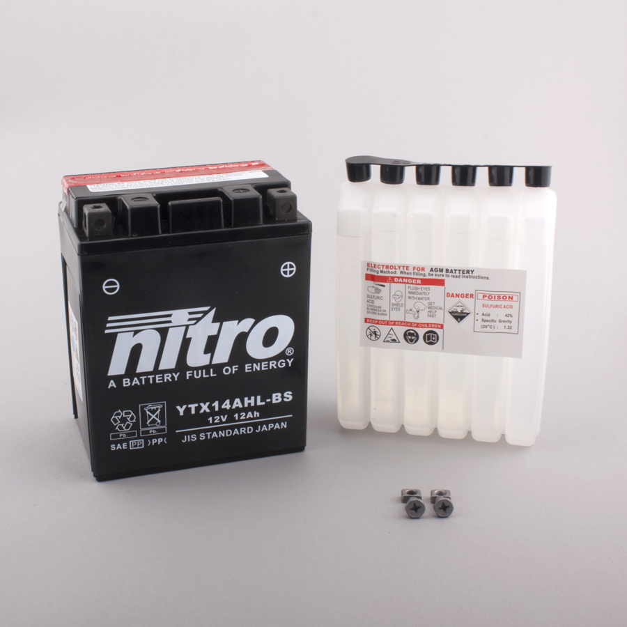 Batterie NITRO NTX14AHL-BS (CP) HP mit Säurepack 12V/12Ah [134x89x166] CCA=210A