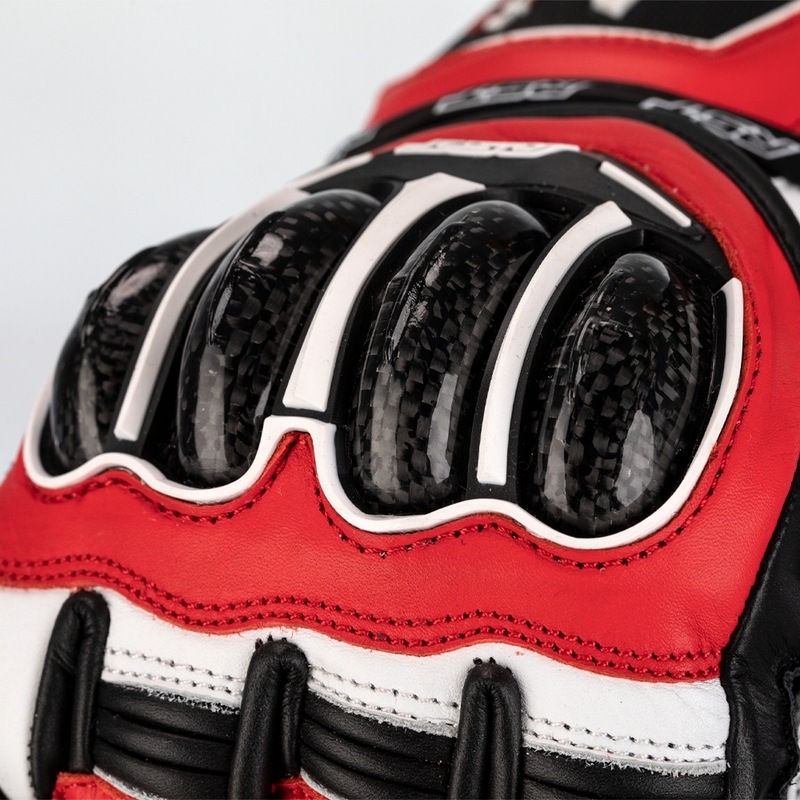 RST TracTech Evo 4 Leder Handschuhe Rot/Weiß/Schwarz Größe S