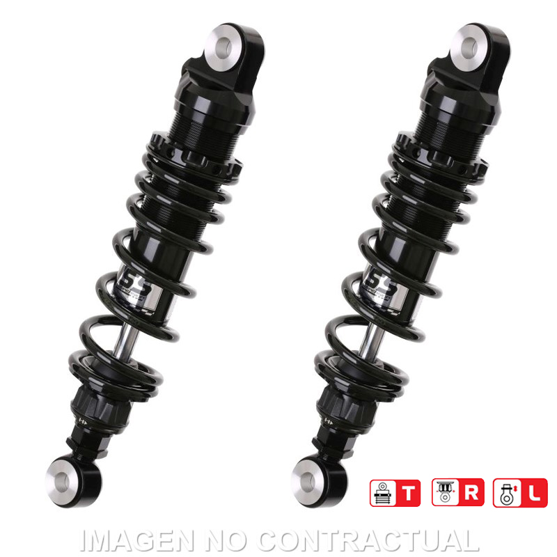 Federbein Z362-Serie Stereo hinten Black Edition für Kompatibel mit TRIUMPH Bonneville 750 T 140 (73-88) RZ362-280TRL-16-B