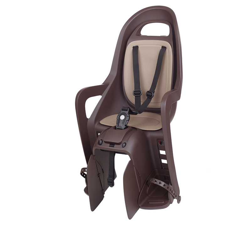 POLISPORT Groovy Maxi CFS Rear Child Bike Seat Carrier Mounting - Dark Brown/Brown