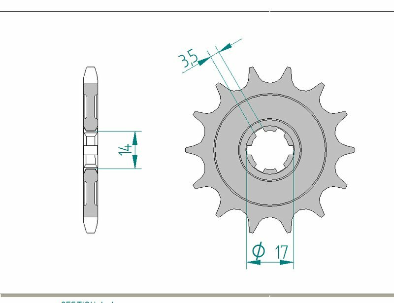 AFAM Standard Stahlritzel vorne 24203 - 428 AFAM Standard Stahlritzel vorne 24203 - 428