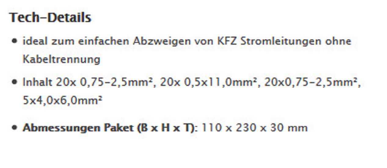Abzweigverbinder 65tlg, einfach ohne Kabeltrennung