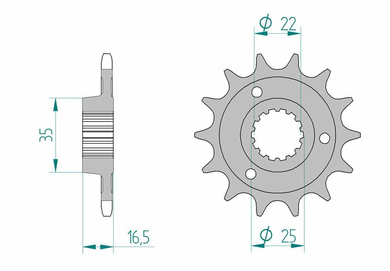 AFAM Standard Stahlritzel vorne 52613 - 525 AFAM Standard Stahlritzel vorne 52613 - 525