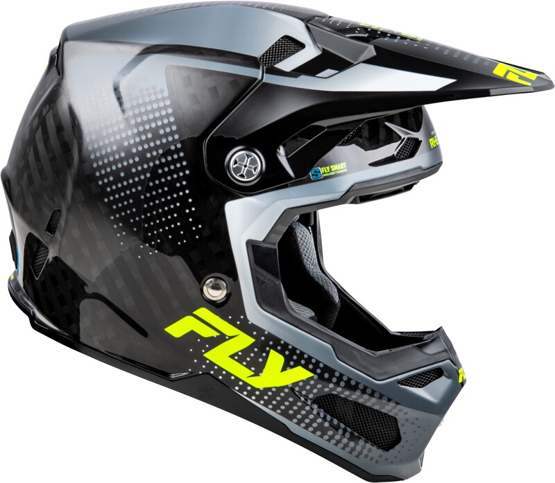 FLY RACING Formula S Carbon Protocol Helm - Schwarz Carbon/Grau/Hi-Vis FLY RACING Formula S Carbon Protocol Helm - Schwarz Carbon/Grau/Hi-Vis