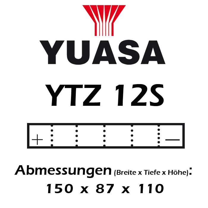Batterie YUASA YTZ12S 11 AH geschlossen