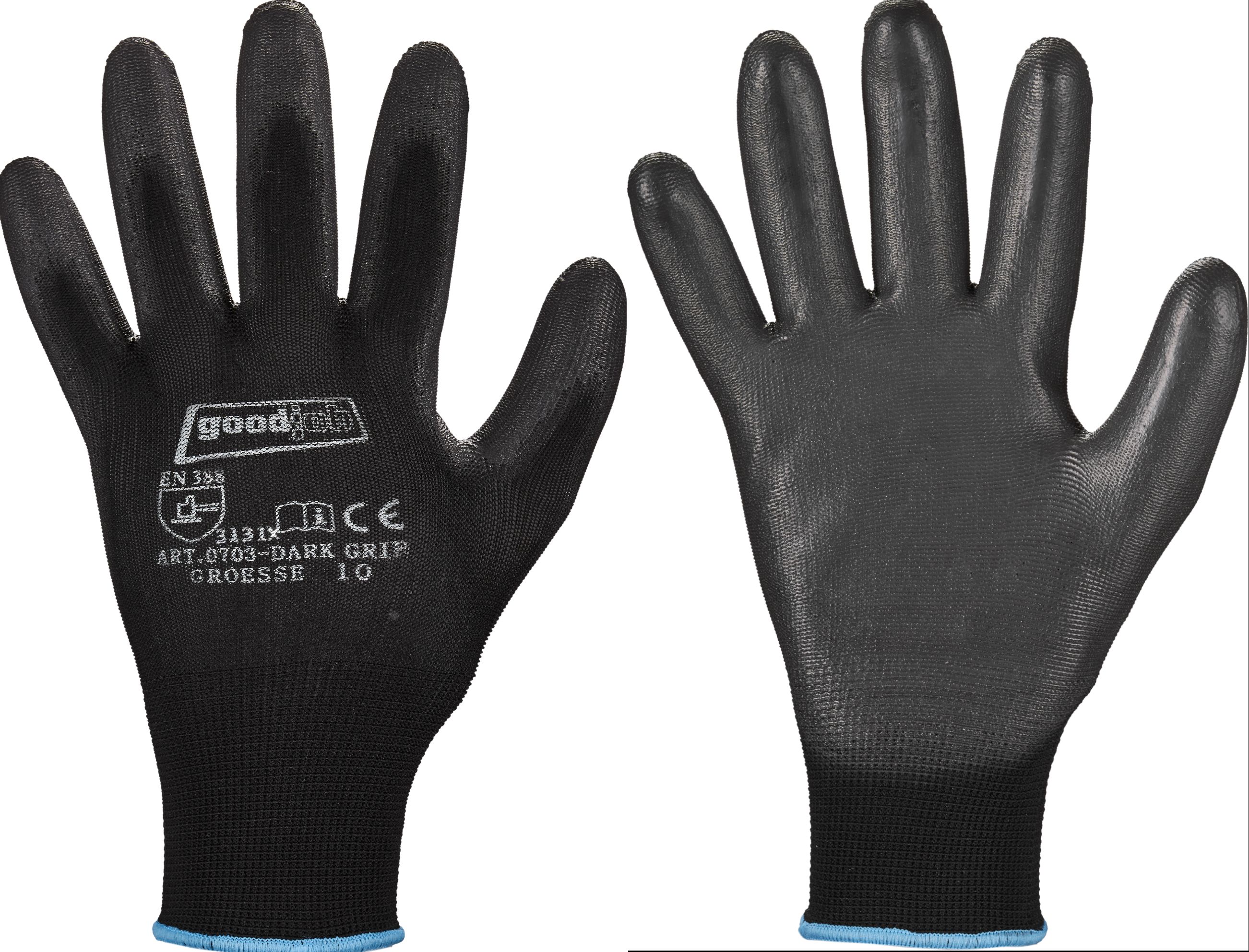 *DARK GRIP* GOODJOB® Handschuhe Grösse 10 EN 388 (12 Paar)