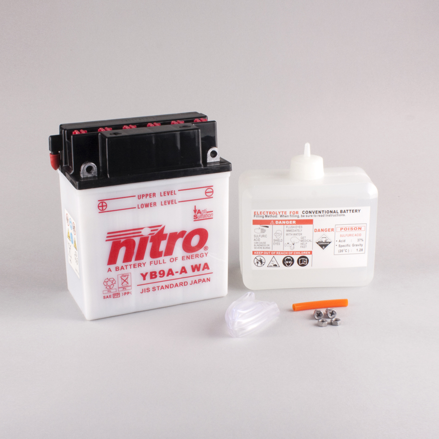 Batterie NITRO NB9A-A (CP) mit Säurepack 12V/9Ah [135x75x155] CCA=124A