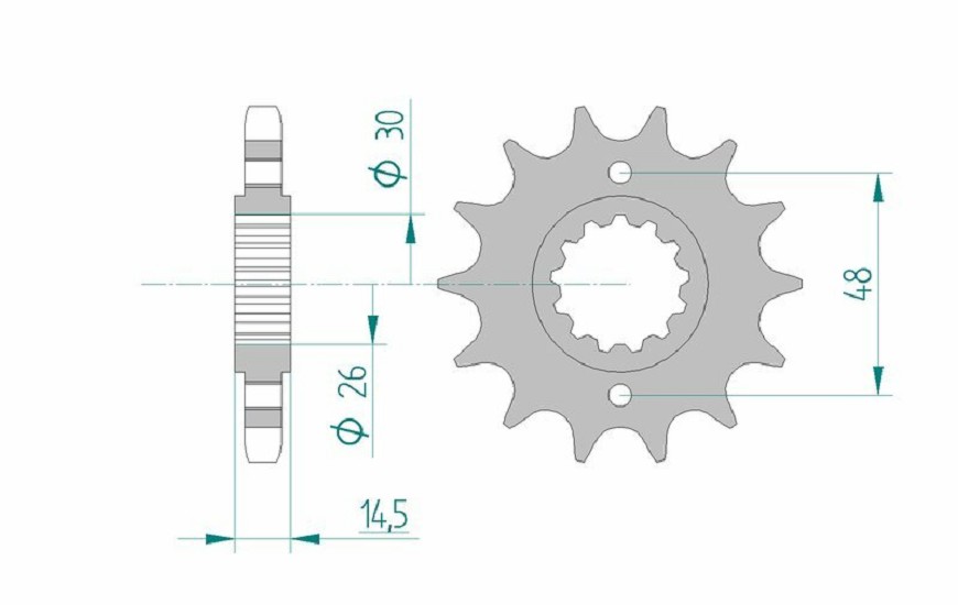 AFAM Standard Stahlritzel vorne 20602 - 530 AFAM Standard Stahlritzel vorne 20602 - 530