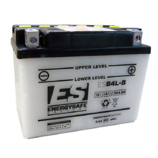 Batterie ENERGYSAFE ESB4L-B (CP) mit Säurepack 12V/4AH (10 Std.) [121x71x93] CCA=50A (2 Jahre Garantie - s. Artikeltext)