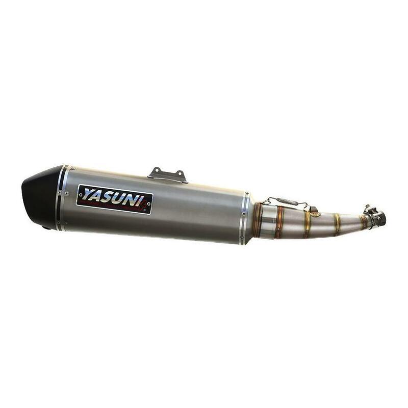 YASUNI Scooter 4 Full Exhaust System - Stainless Steel/Titanium Look YASUNI Ersatz-Schalldämpfer - Aluminium-Look Titan/ABS