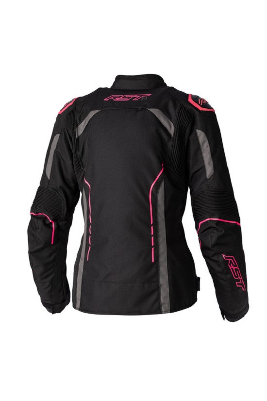 RST Damen S1 CE Textil-Jacke - Schwarz/Neon Pink Size L
