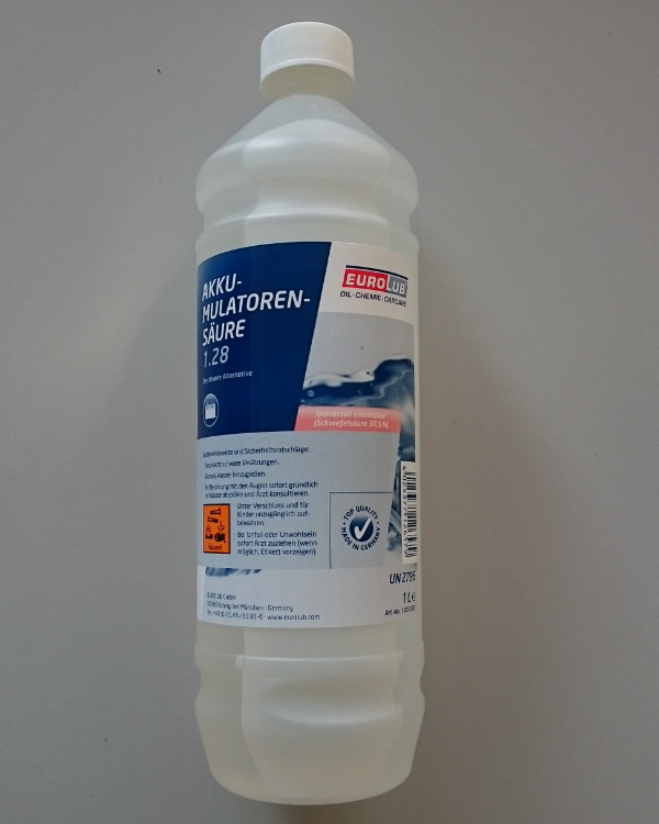 Batteriesäure EUROLUB 37,5% 1000 ml Batteriesäure EUROLUB 37,5% 1000 ml