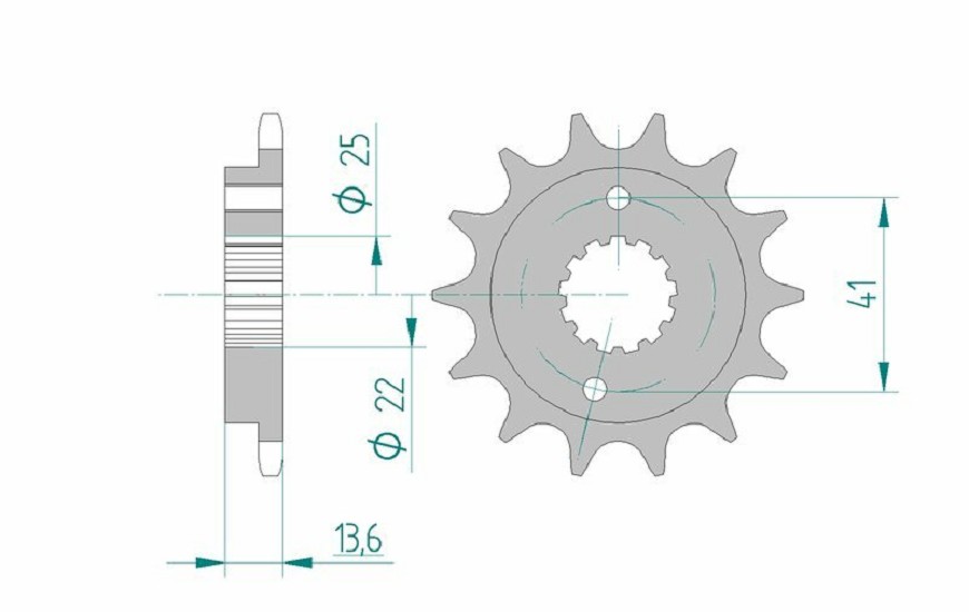AFAM Standard Stahlritzel vorne 20517 - 520 AFAM Standard Stahlritzel vorne 20608 - 520
