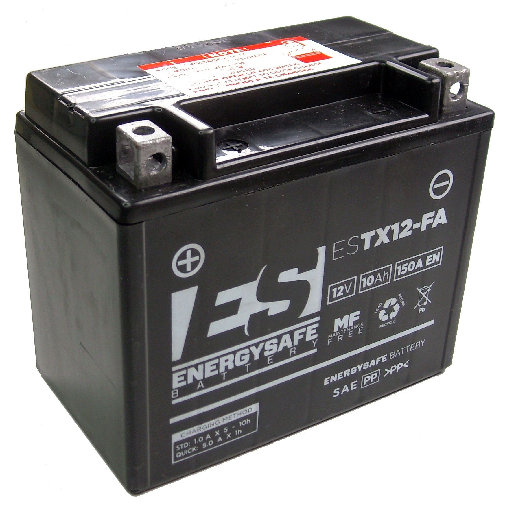 Batterie ENERGYSAFE ESTX12-B4 (WC) AGM / Gel 12V/10AH (10 Std.) [152x88x131] CCA=150A (2 Jahre Garantie - s. Artikeltext)