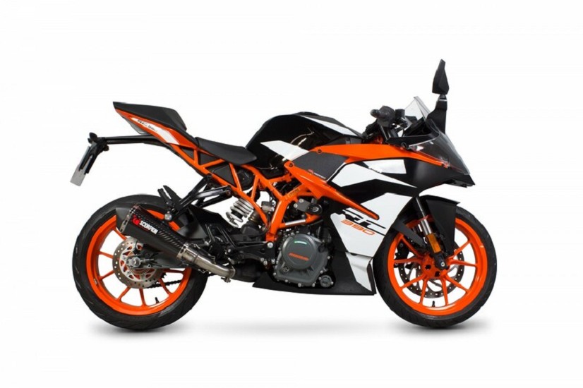 SCORPION Serket Parallel Muffler Carbon/Black ABS End Cap passend für KTM RC390