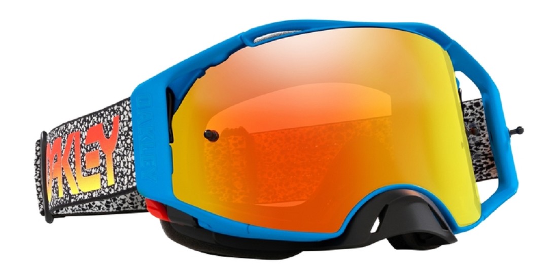 OAKLEY Airbrake MX Brille - Blau Crackle Fire Iridium Glas