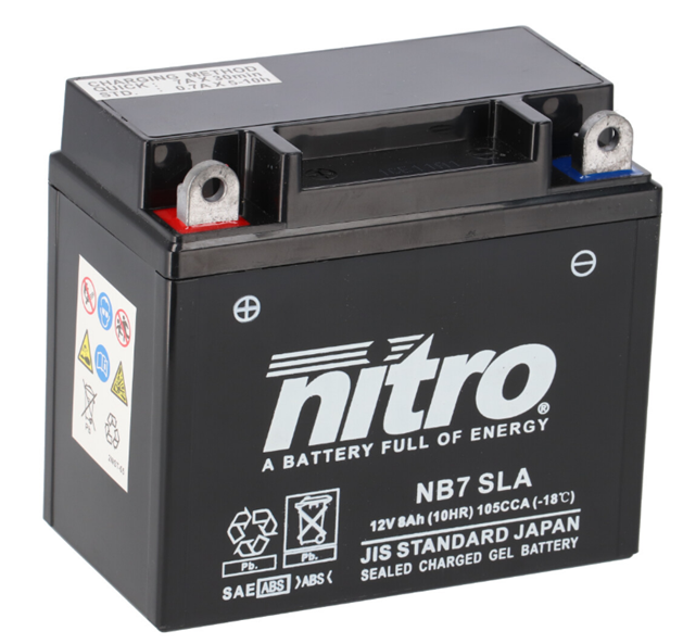 Batterie NITRO NB7 SLA (WC) Gel 12V/8Ah [135x75x133] CCA=105A