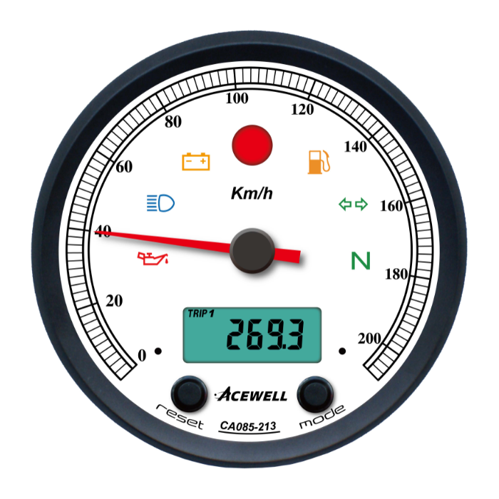 ACEWELL Analog Tacho 210 Km/h Digital DZM ACEWELL Analog Tacho 210 Km/h Digital DZM