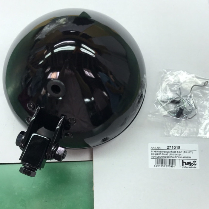 Scheinwerfergehäuse 5-3/4 Bullet schw. Glanz Scheinwerfergehäuse 5-3/4 Bullet schw. Glanz
