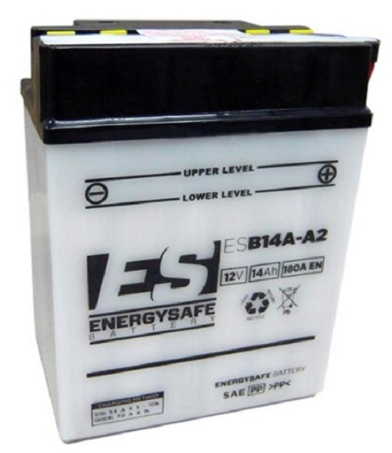 Batterie ENERGYSAFE ESB14A-A2 (CP) mit Säurepack 12V/14AH (10 Std.) [134x89x176] CCA=180A (2 Jahre Garantie - s. Artikeltext)