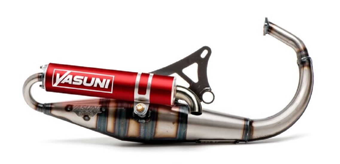 YASUNI Scooter Z Komplett Auspuff - Stahl/Aluminium Rot YASUNI Scooter Z Komplett Auspuff - Stahl/Aluminium Rot