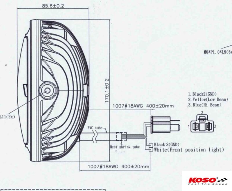 KOSO Thunderbolt LED Scheinwerfer 170 mm