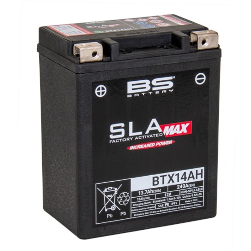 BS BATTERY SLA Max Batterie wartungsfrei werkseitig aktiviert - BTX14AH MAX FA