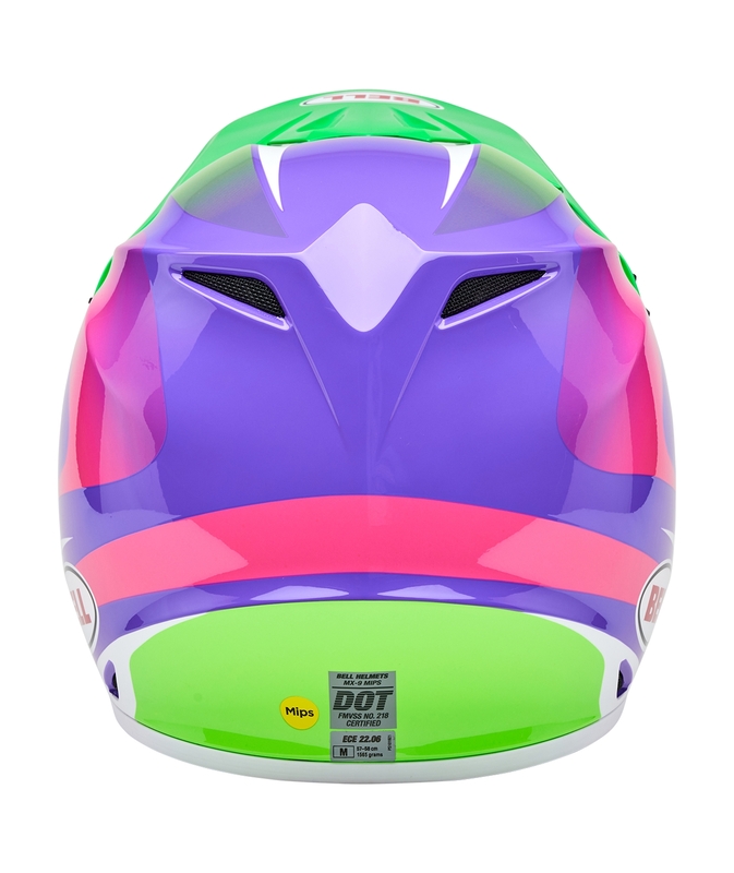 BELL MX-9 Mips Helm - Jackal Gloss Hi-Viz Green Purple BELL MX-9 Mips Helm - Jackal Gloss Hi-Viz Green Purple