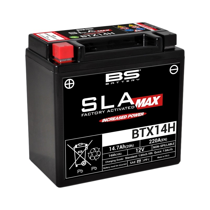 BS BATTERY SLA Max Wartungsfreie Batterie Werkseitig aktiviert - BTX14H BS BATTERY SLA Max Wartungsfreie Batterie Werkseitig aktiviert - BTX14H
