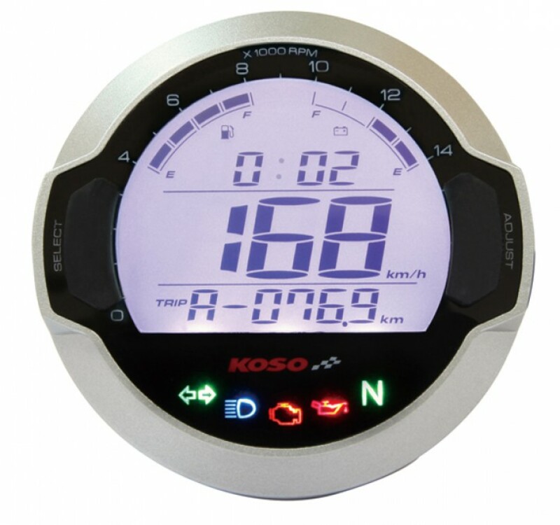 KOSO Digitaler Multifunktions-TachoD64 GP Style rund universal KOSO Digitaler Multifunktions-TachoD64 GP Style rund universal