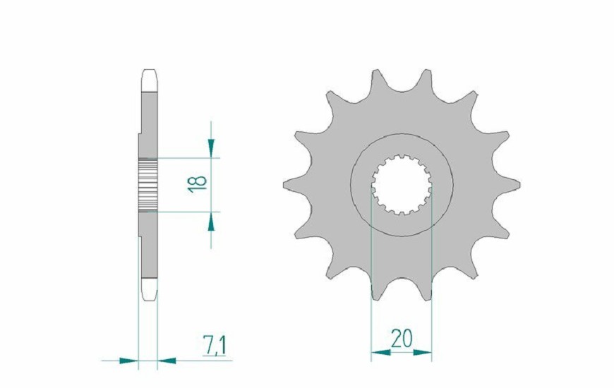 AFAM Selbstreinigendes Stahlritzel vorne 22203 - 520