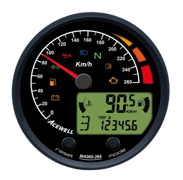ACEWELL Analog Tacho 260 Km/h Digital DZM ACEWELL Analog Tacho 260 Km/h Digital DZM