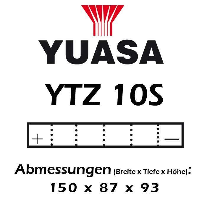 Batterie YUASA YTZ10S 8,6 AH geschlossen