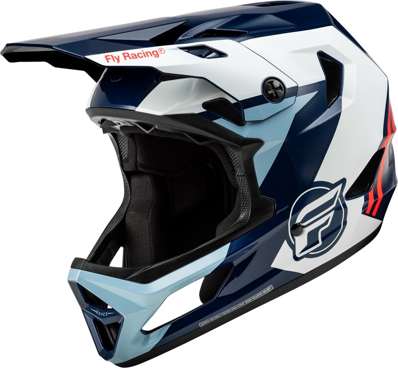 FLY RACING Rayce Fahrrad Helm - Rot/Weiß/Blau