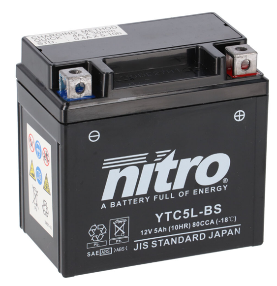 Batterie NITRO NT5L SLA (WC) Gel 12V/5Ah [114x71x106] CCA=80A