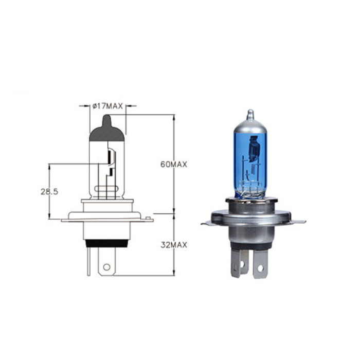 Hauptscheinwerferlampe Xenon look blau 12V Hauptscheinwerferlampe Xenon look blau 12V