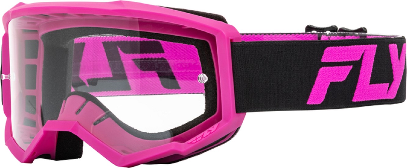 FLY RACING Focus Brille Schwarz/Pink - Transparente Linse FLY RACING Focus Brille Schwarz/Pink - Transparente Linse