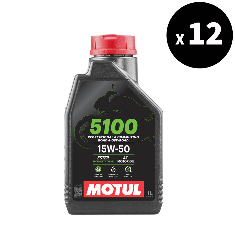 MOTUL 5100 4T Motor Oil - 15W50 1L x12 MOTUL 5100 4T Motor Oil - 15W50 1L x12
