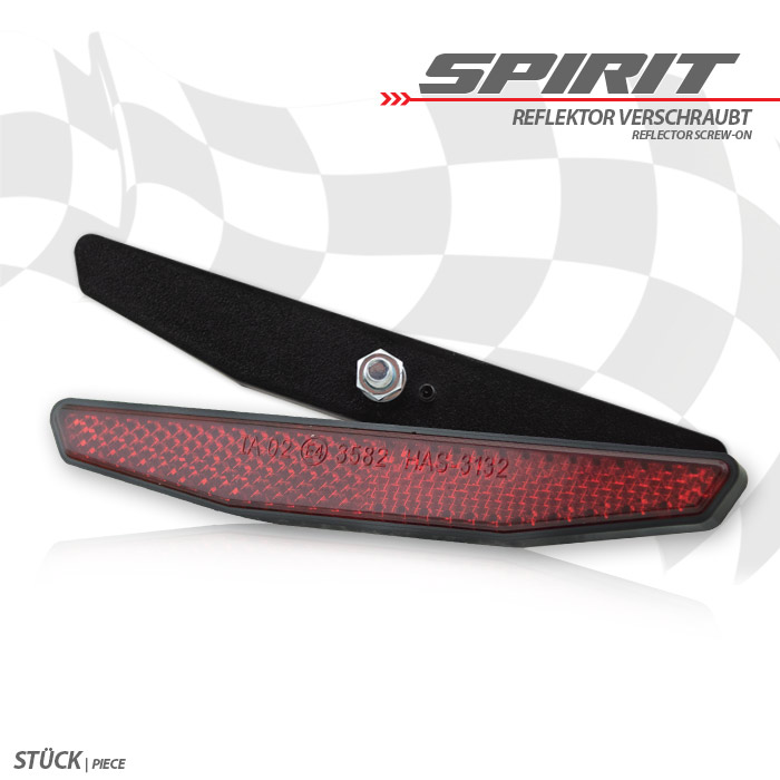 Reflektor Spirit rot 6-eckig mit Rand Reflektor Spirit rot 6-eckig mit Rand