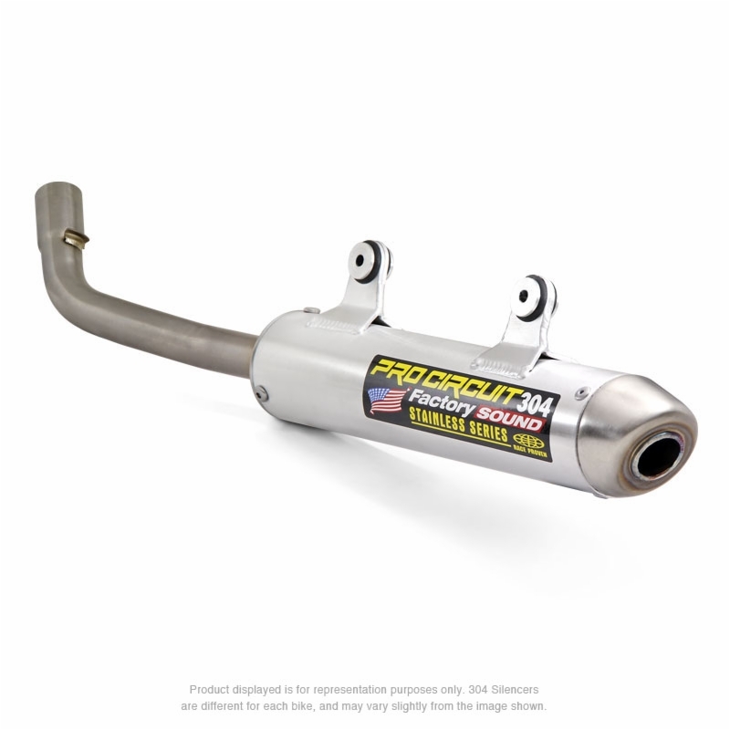 PRO CIRCUIT 304 Schalldämpfer Aluminium gebürstet/Endkappe Edelstahl passend für Kawasaki KX250
